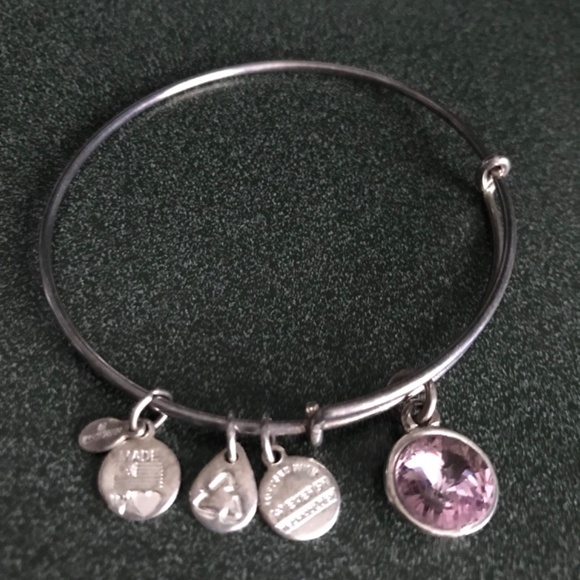 Alex and Ani Expandable Wire Bracelet Pink Charm - Picture 3 of 16